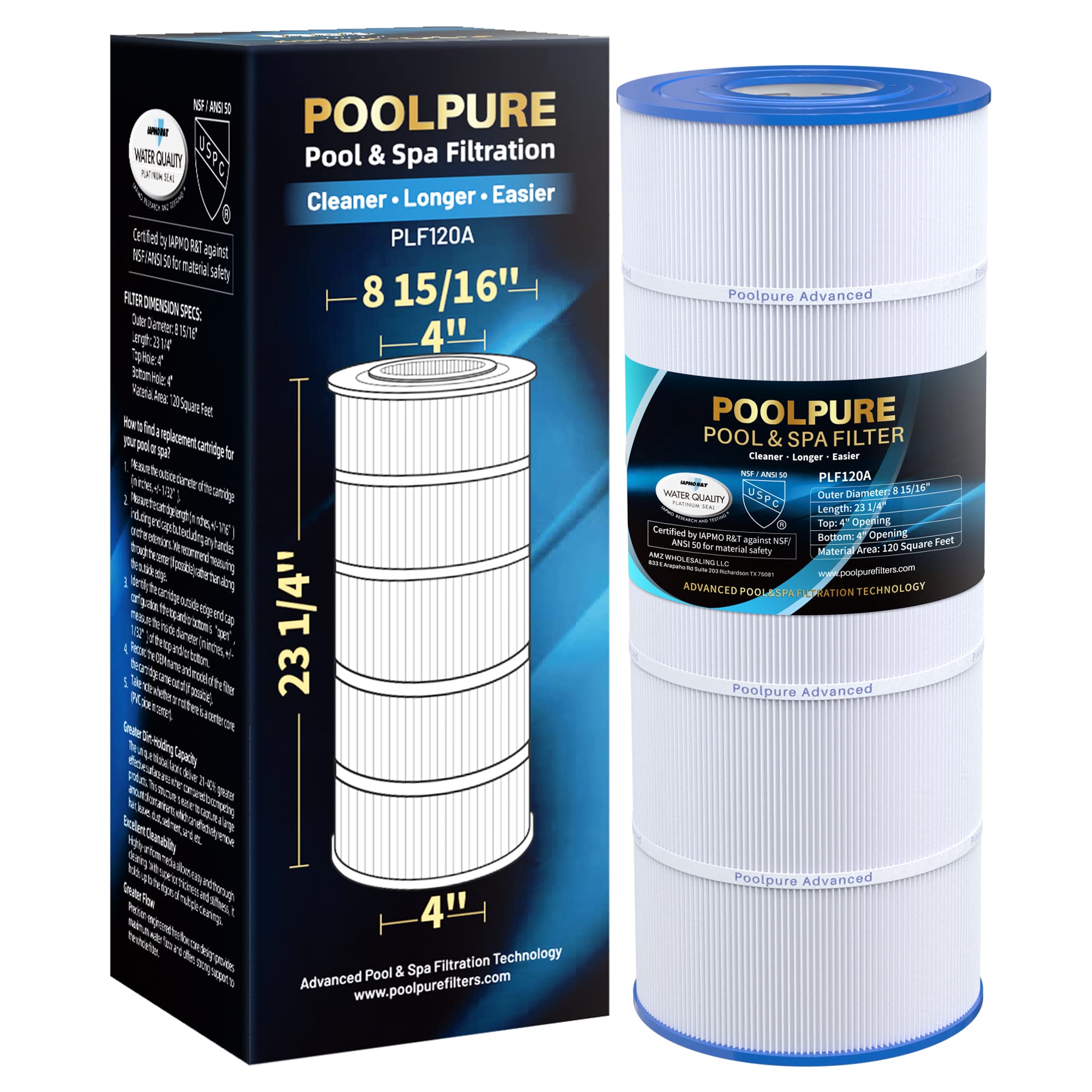 Amazon.com : POOLPURE PLF120A Pool Filter Replaces Hayward C1200