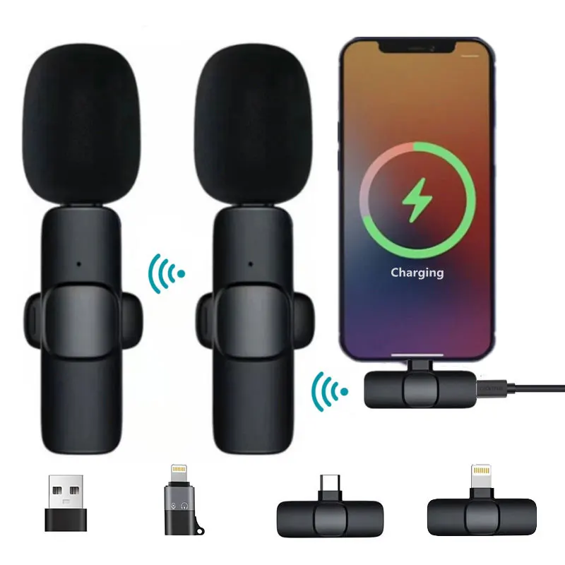 Mini micrófono Lavalier inalámbrico para teléfono móvil, Iphone, Gaming, Tiktok, Vlog, grabación de Video corta, transmisión en vivo móvil Nuevo micrófono inalámbrico con clip de cuello, micrófono portátil de grabación