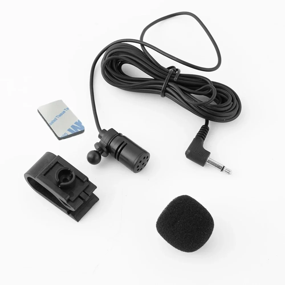 Mini micrófono para coche, Radio estéreo con cable externo, conector Jack de 3,5mm, 3m de largo