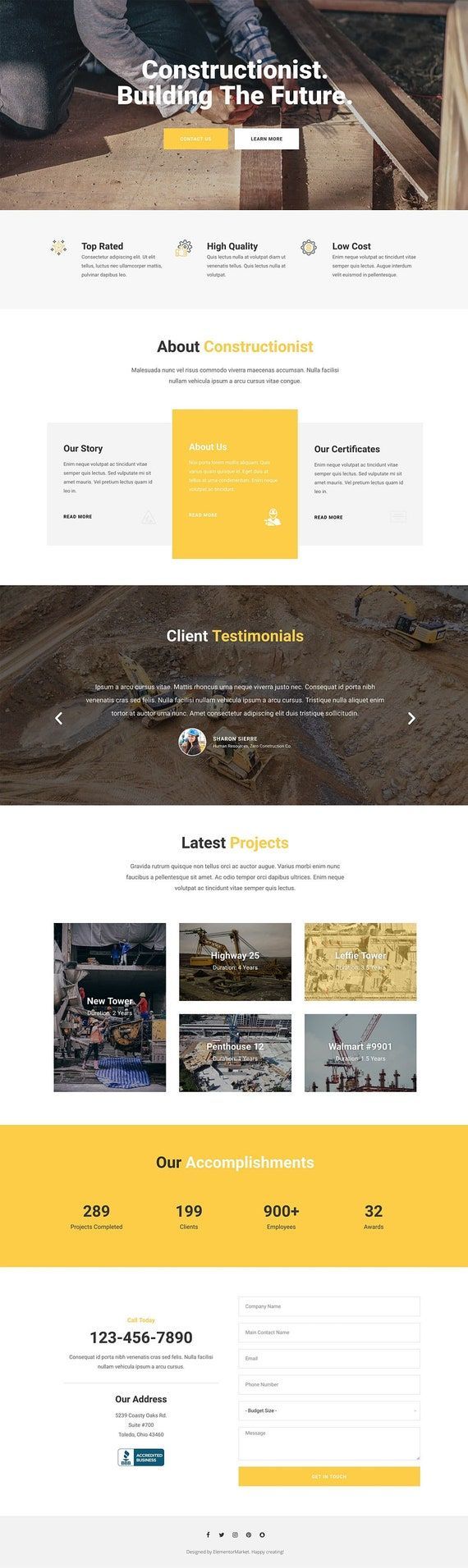 Constructionist Elementor Template - Etsy