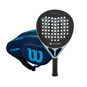 Pala WILSON ULTRA LT V2 Padel + Paletero WILSON TEAM Padel Azul Marino