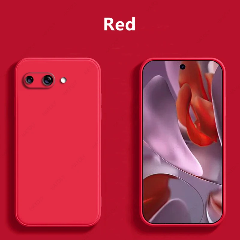 Funda de teléfono de silicona líquida Original Para Google Pixel 9a Celulare Para Pixel 9a a prueba de golpes de lujo suave чехол Funda Para contraportada
