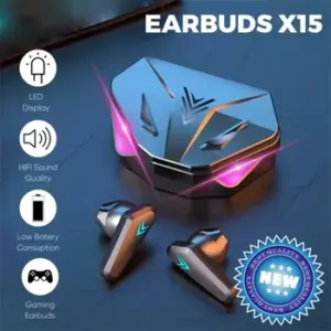 audífonos gamer bluetooth X15 TWS con luces LED