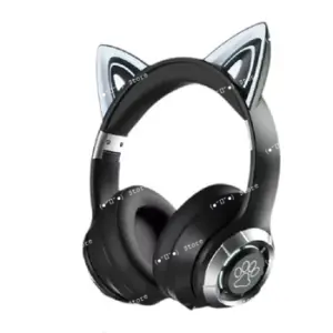 auriculares bluetooth con orejas de gato led
