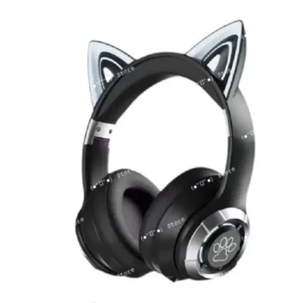auriculares bluetooth con orejas de gato led