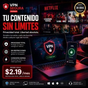 VPN segura para streaming sin límites, privacidad online y acceso a contenido global desde cualquier dispositivo