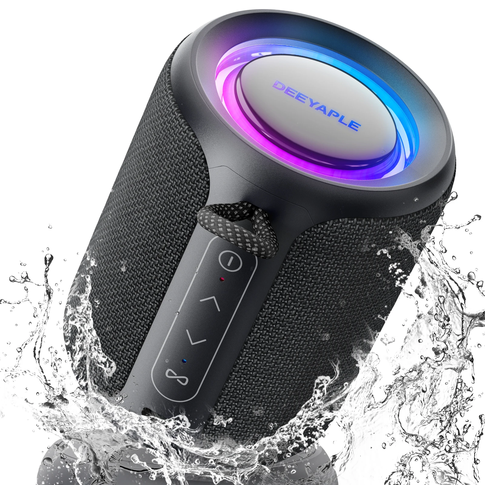 Altavoz Bluetooth Portátil Mini Deeyaple P1S Negro, 15W, IPX7 Impermeable, con Refuerzo de Bajos, Emparejamiento Dual TWS, BT5.3, para Exteriores