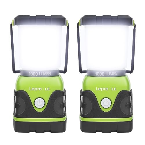 Lepro Linterna de Cámping Plias, Luz de Cámping 1000 LM, 4 Modos Luz Emergencia, Funciona con Pilas, Brillo Ajustable, Luz Tienda Impermeable, para