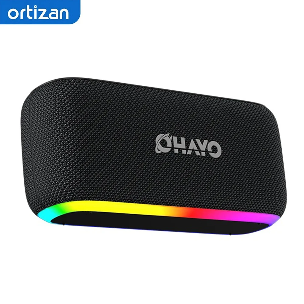 Ohayo S15 Altavoz Bluetooth portátil con sonido potente de 60 W y graves intensos, altavoz LED inalámbrico impermeable IPX6 para computadora