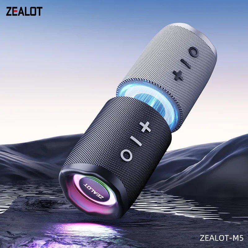ZEALOT-M5 Altavoz Bluetooth Magnético 2 en 1, Mini Altavoz con Encendido Automático, Color Macaron, Luz RGB de Doble Canal, Bluetooth 5.4