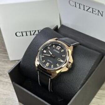 NUEVO✅ Reloj para hombre Citizen EcoDrive oro rosa esfera negra fecha 42MM...